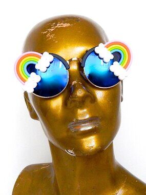 GASOLINE GLAMOUR FANTASIA NEON ACID COCO SUNGLASSES BLACK 🌈🌈🌈